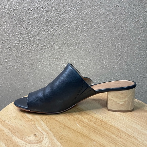 MADEWELL The Devon Black Leather Open Toe Heeled Slip On Mules Women’s 8.5 - Picture 10 of 16